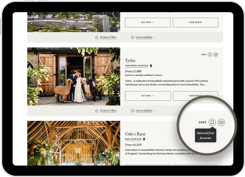 Adding your favourite wedding venues - Instruction 3