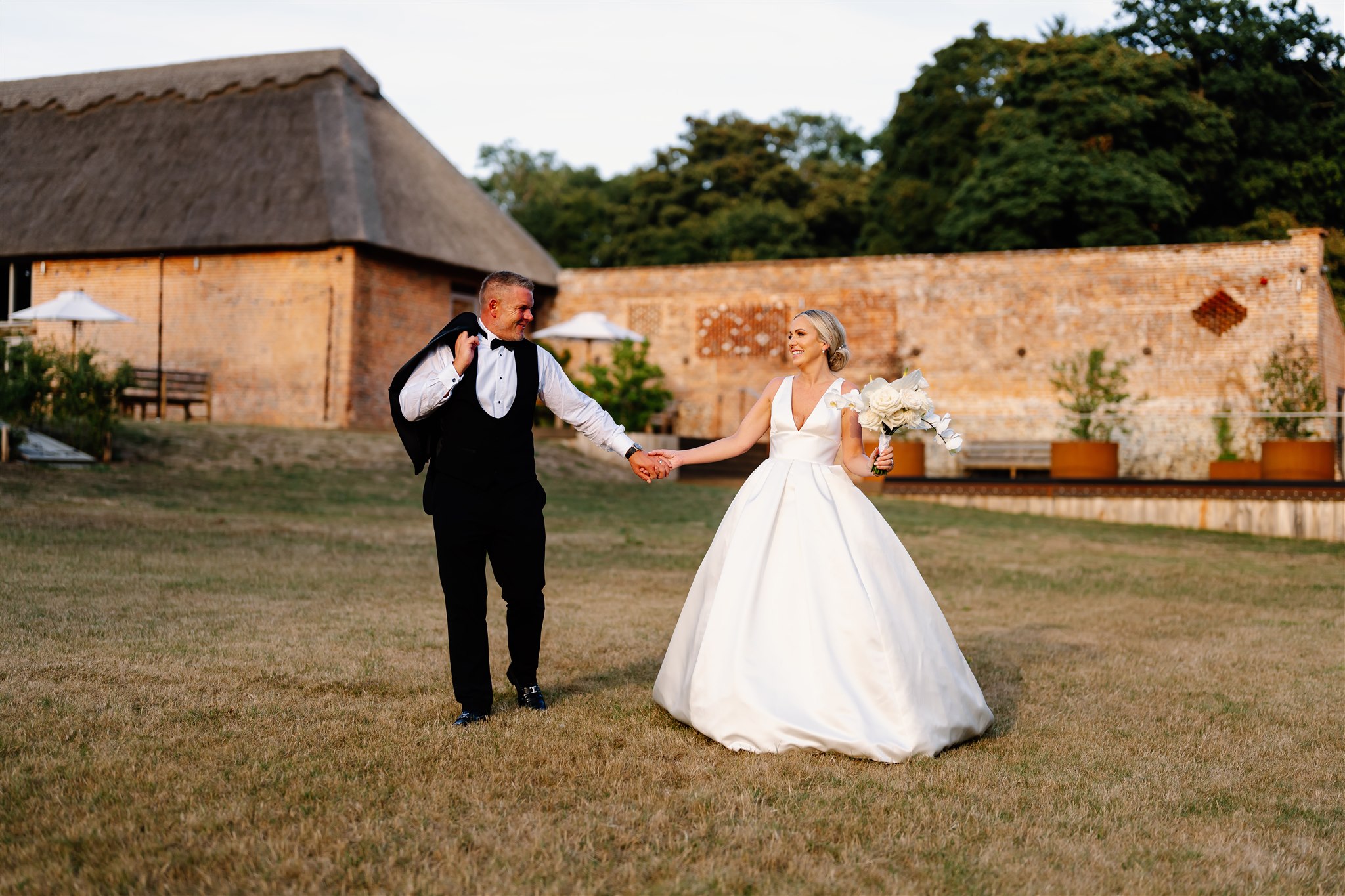 Jimmy Choo Pearl Shoes at The Tythe Barn Rustic Wedding